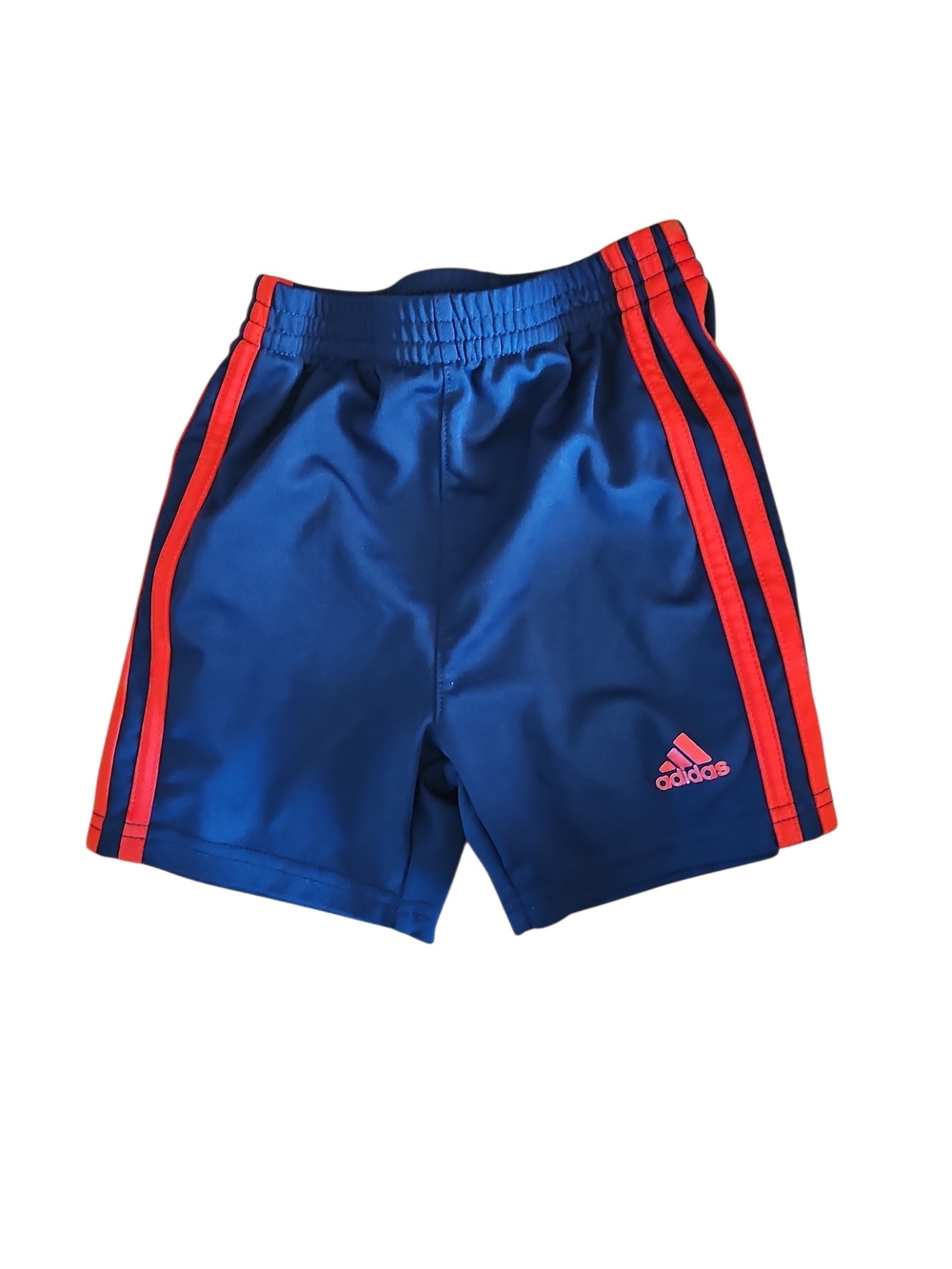 adidas Blue Shorts with Bright Red Side Stripes Size 3t